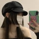 thumbnail image 4 of Sombrero de mujer con circunferencia de 56-58 cm, gorro octogonal, gorro retro, boina informal con lengua de pato y visera, gorro protector solar, 4 of 5
