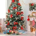 thumbnail image 2 of FMSHPON Flowers Birds Xmas Christmas Tree Skirt Stand Mat for Holiday Party Decoration Indoor Outdoor 36 inches, 2 of 6