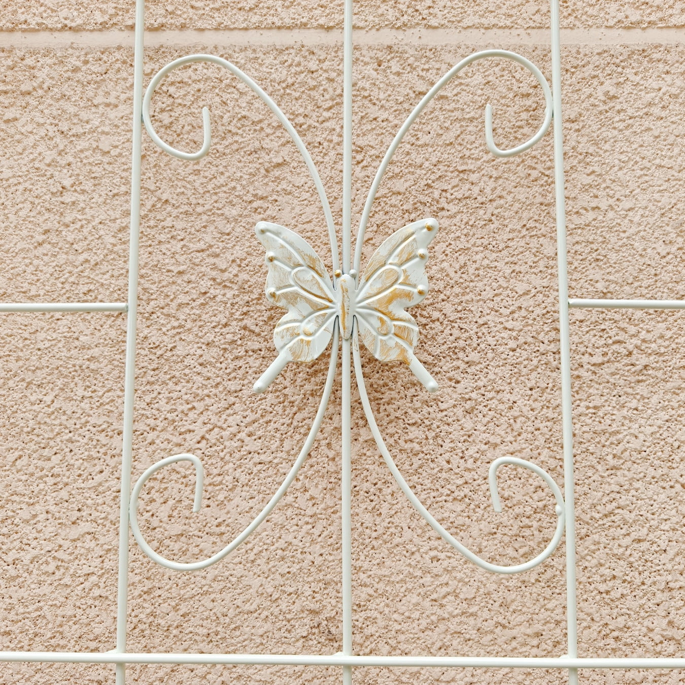 4 Pack 86.7" Tall Metal Garden Trellis for Climbing Plants, Rustproof Powder Coated Outdoor Plant Support with Decorative Leaf and Bird Design, Cream White, Flower Trellis for Roses, Ivy, Cucumbers