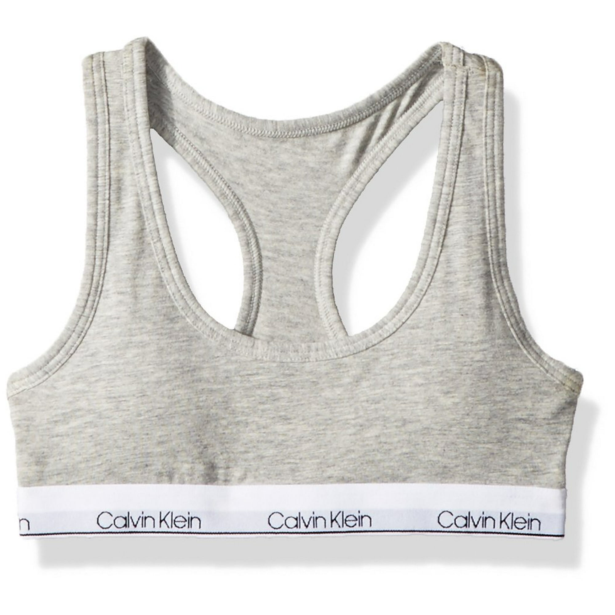 Calvin Klein Big Girls' Modern Cotton Molded Logo Racerback Bra, Heather  Gray | Walmart Canada
