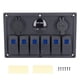 thumbnail image 1 of VOBOR 6 Gang Rocker Switch Panel LED Voltímetro Digital IP65 Puertos USB para 12V-24V Coche Motocicleta Yate Barco Reemplazo automotriz, 1 of 14