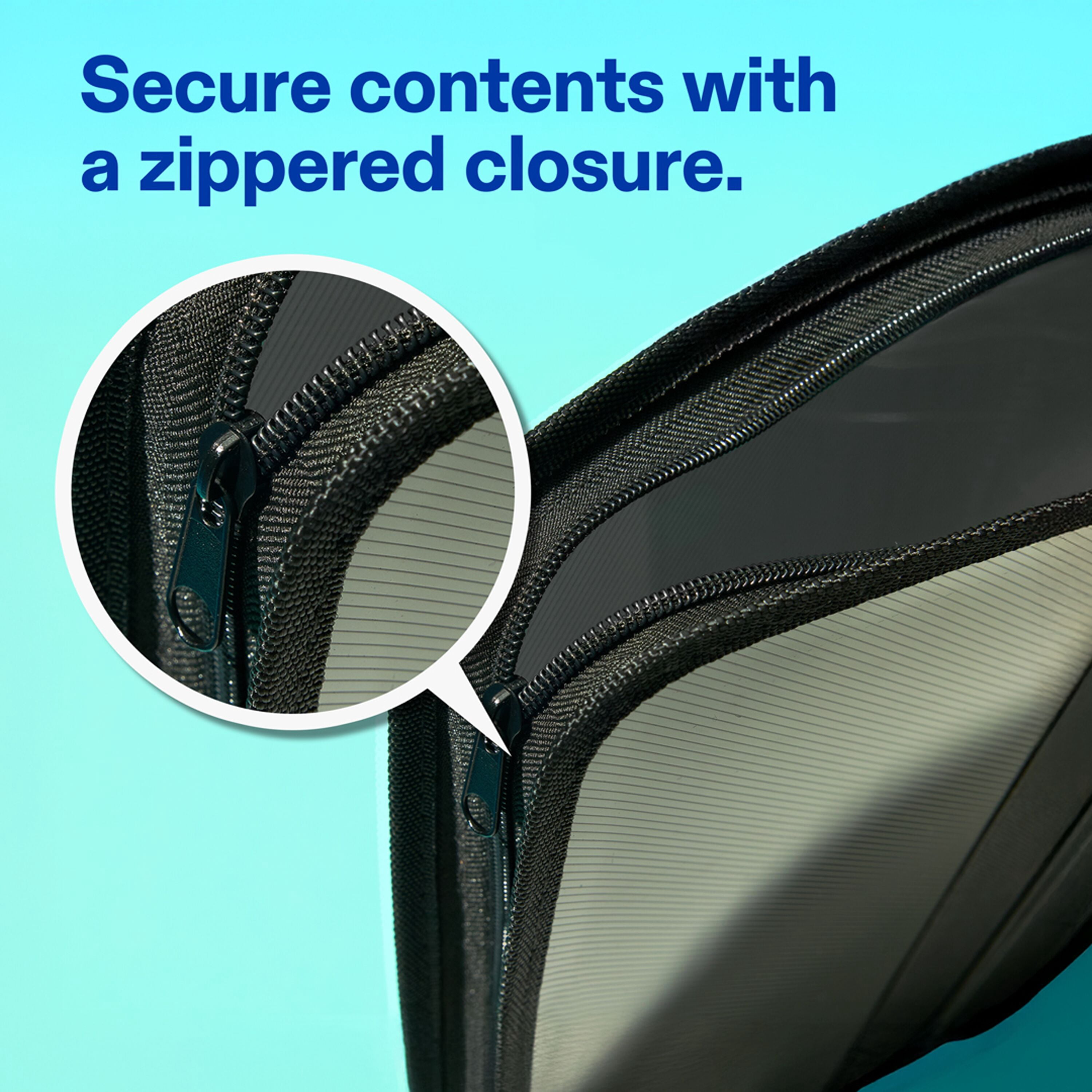 Avery Zipper Binder, 1", Black, Round Ring, Front Pocket, Lightweight, 175 Sheet Capacity, 1 Binder