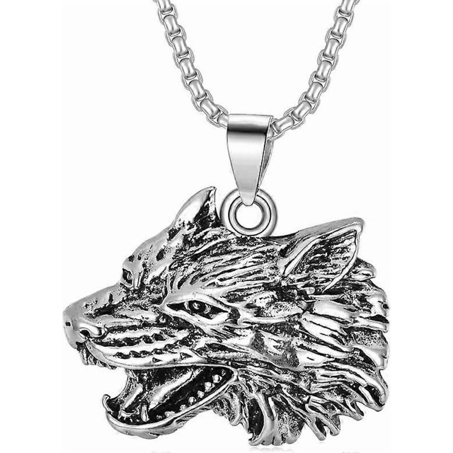 Men's Vintage Necklace Stainless Steel Viking Pendant Necklace Amulet Necklace Birthday Gift for Father Son