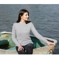 thumbnail image 3 of SAOL Irish Aran Fisherman Tunic Fitted Sweater Wool Blend Women's Crew Neck Cable Knit Pullover, 3 of 8