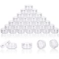 thumbnail image 1 of 3 Gram Sample Containers with Lids, 200 Count Clear Sample Jars, Empty Lip Balm Containers, Mini Cosmetic Containers with Lids, Makeup Travel Containers with Labels, Mini Disposable Spatulas, 1 of 8