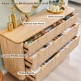 thumbnail image 2 of OKD 7 Drawers Dresser for Bedroom, Luxury Style Modern Dresser TV Stand with Fluted Fronts, Wood Storage Large Dressers Organizer for Bedroom Living Room, Natural Oak, 2 of 5