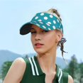 thumbnail image 5 of Daiia Sky Blue And White Polka Dot Pattern Sport Sun Visor Hats Visor Cap Adjustable Empty Top Baseball Cap Cotton Ball Caps for Women and Men, 5 of 7