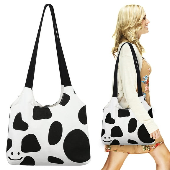 FRCOLOR Tall Shoulder Tote Bag Insert Bags for Women Lunch Bag Cow Pattern Miss