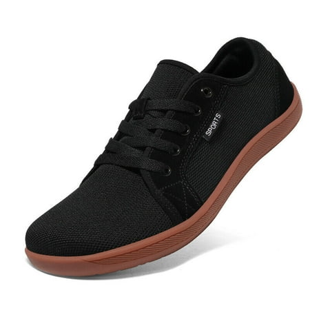 

Men s Black Canvas Walking Shoes Wide Toe Trail Runner Zero Drop Walking Shoes