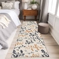 thumbnail image 4 of Orange Grey Botanical 2'x6' Runner Rugs for Hallway Kitchen Bedside Non Slip, Rustic Country Spring Floral Summer Leaf Entryway Rug Runners with Rubber Backing, Long Carpet Runner for Laundry Room, 4 of 8