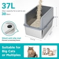 thumbnail image 5 of Stainless Steel Litter Box with Lid, XL Metal Cat Box for Indoor Cats, Enclosure Cat Litter Pan for Large Cats, Non-Sticky Large Kitty Litter Box, Anti-Leakage, 23.5" X 15.5" X 16", 5 of 5