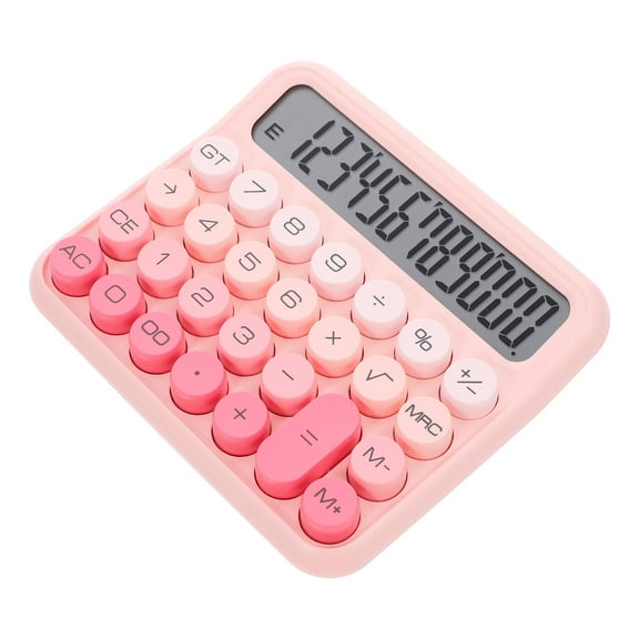 MLINS Calculating Tool Simple Backlit Colorful Desktop Calculator Child Pink