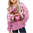 thumbnail image 2 of dazeni Teen Girls Cute Graphic Hoodies Trendy Funny Cow Heart Print Long Sleeve Sweatshirt Y2k Streetwear Hooded Pullover Tops, 2 of 6