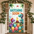 thumbnail image 3 of Cartoon Dinosaur Hatching Banner Colorful Eggs Dino Display Volcano Star Pattern Baby Shower Backdrop for Baby Shower Gender Reveal Dinosaur Party, 3 of 9