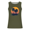 thumbnail image 4 of Taqqpue Mens Plus Size Tank Tops Casual Crew Neck Workout Gym Sleeveless Shirts Summer Beach Quick Dry Palm Tree Vintage Style T-Shirt, 4 of 5