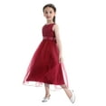 thumbnail image 2 of Miaeowve Wedding Flower Girl Dress for Toddler Kids Sleeveless Sequins Lace Tulle Birthday Party Gown Burgundy 8, 2 of 7