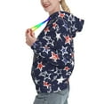 Balery USA Stars Pattern Womens Long Sleeve Hoodie, Pullover Hooded