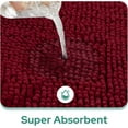 thumbnail image 4 of 2 Pieces Bathroom Rugs, Ultra Soft Non Slip Absorbent Chenille Toilet Bath Mat Set (Burgundy), 4 of 6