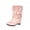 Pink, variant on Pink Ladies Short Boots Pu Cute Bow Super High Heel Height Increase Fashion Casual