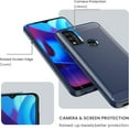 thumbnail image 2 of MYKOMI Cellular Phone Case for Motorola Moto G Pure, Shock-Absorption Brushed Carbon Fiber Protective Cover with Tempered Glass Screen Protector, LS-Navy, 2 of 6
