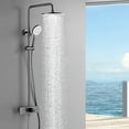 thumbnail image 2 of Shower Faucet Set Thermostatic Shower System Wall Mounted Rain Shower Combo Set Single Handle Tub and Shower Trim Kit 9 Inches Rainfall Shower Head with Waterfall Tub Spout, Handheld Sprayer,Black, 2 of 8