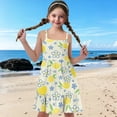 thumbnail image 4 of Uourmeti Dachshund Donuts Print Girls Cute Dress Causal Spring Summer Sundress Girls Cute A Line Midi Swing Dresses for Kids Causal Clothes, 4 of 7