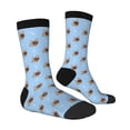 thumbnail image 4 of Yiaed Brown French Bulldog Print Great elasticity Crew Socks Sports socks for Men and Women, 4 of 5