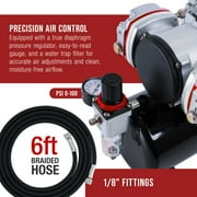 Master Airbrush Model TC-828, High-Performance Twin Cylinder Piston Air Compressor with Tank and a Free 6 Inch Airbrush Hose