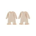 thumbnail image 2 of Miaouyo Infant Baby Girls Knit Fall Romper 0 3 6 9 12 Months Long Sleeve Crew Neck Solid Fall Jumpsuit Sweater, 2 of 9