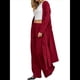 thumbnail image 3 of Cárdigan de Punto Extra , Básico, de Color Liso, Abierto Al Frente, Holgado, con Cordones, para Mujer. Cárdigan Rojo L, 3 of 8