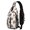 Football Silhouette Brown Pattern, variant on Football Icon Brown Pattern Sling Backpack, Travel Shoulder Pack with Earphone Port, Multi Pocket Design Gift Ideas for Hiking Cycling Walking