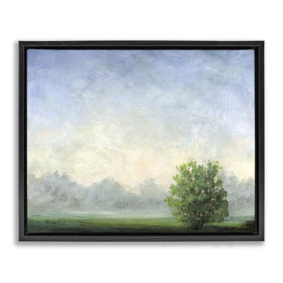 Stupell Industries Contemporary Serene Morning in Countryside Black Floating Frame Canvas Art, 21 x 17, by Ashley Davis
