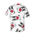 thumbnail image 4 of Cartoon Heart French Bulldog Valentine Men's 3d Print Casual Button Down Shirts, Novelty Hawaiian Short Sleeves L, 4 of 8