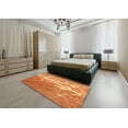 thumbnail image 4 of Ahgly Company Indoor Round Contemporary Orange Abstract Area Rugs, 4' Round, 4 of 6