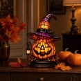 thumbnail image 6 of Halloween Witch Hat Pumpkin Night Light, Glowing Tabletop Ornament for Mantel, Shelf, Bedroom, Home, Holiday Party and Seasonal Decor, 6 of 8