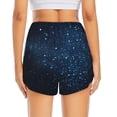thumbnail image 4 of Xecao's Blue Glitter Retro for a double-layer running short for women, perfect for gym, tennis, and more, featuring a convenient pocket., 4 of 9