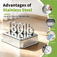 thumbnail image 5 of Enclosed Stainless Steel Litter Box, XL Covered MetalPan Includes Mat Scoop, 5 of 7