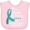 thumbnail image 3 of Inktastic Ovarian Cancer Awareness Brave and Strong with Arrows Boys or Girls Baby Bib, 3 of 4