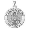 thumbnail image 4 of Picturesongold.Com Saint Homobonus Religious Medal Necklace Pendants - 1 inch Size of a Quarter -Solid 14K Yellow Gold, 4 of 5