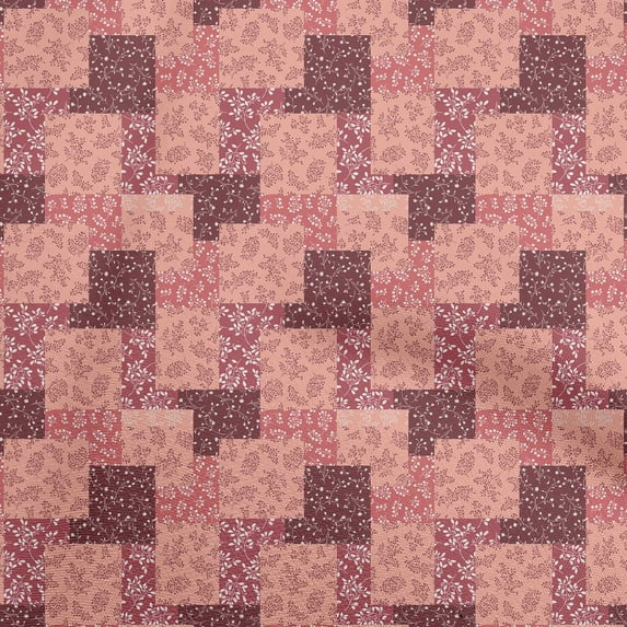 oneOone Polyester Spandex Maroon Fabric Floral Silhouette Diy Clothing Quilting Fabric Print Fabric By Yard 56 Inch Wide