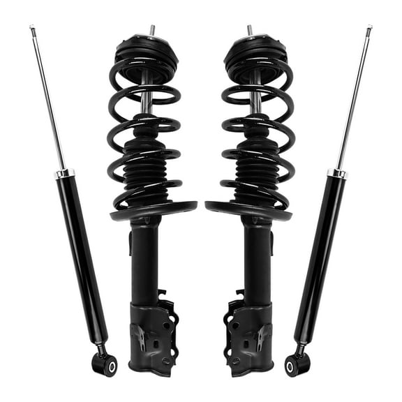 AutoShack Front Complete Strut & Coil Spring Rear Shock Absorbers | Replacement for 2014-2019 Ford Fiesta | 4-PC
