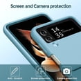 thumbnail image 4 of Meifei phone case for Samsung Galaxy Z Flip 4 6.7 Inch / 6.7" 2022 5G (SM-F721U SM-F721U1),  Liquid Silicone with ring,  Denim Blue, 4 of 5