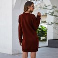 thumbnail image 5 of Idoravan Womens Plus Size Casual Dresses Fashion Women Summer Casual Loose Full Sleeve Pocket O-Neck Solid Dress, 5 of 7