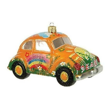 Yellow Hippie Car Vw Bug Polish Gl Christmas Ornament Yellow Hippie Car Vw Bug Polish Gl Christmas Ornament