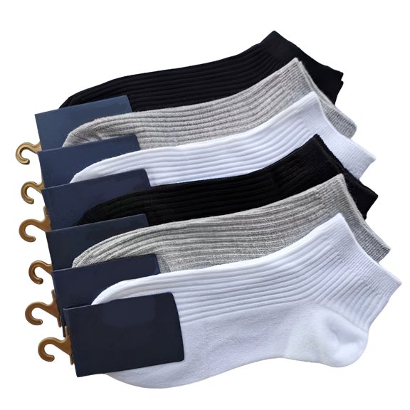 FLORNIX 5 Pairs Men Women Socks Unisex Ankle Socks 100% Cotton Solid Color Short Low Cut Socks, 5 Pairs Grey