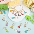 thumbnail image 4 of 1 Box 28Pcs 4 Colors Crochet Hook Size Stitch Markers Butterfly Charms with Lobster Clasp Bulk Colorful Alloy Enamel Butterflies Insect Knit Marker, 4 of 6