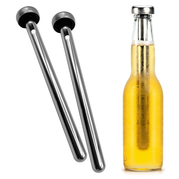Cork Genius Beer Bottle Chiller Sticks, 2 Pack Stainless Steel Cooler Rods for Instant Cold Beverages
