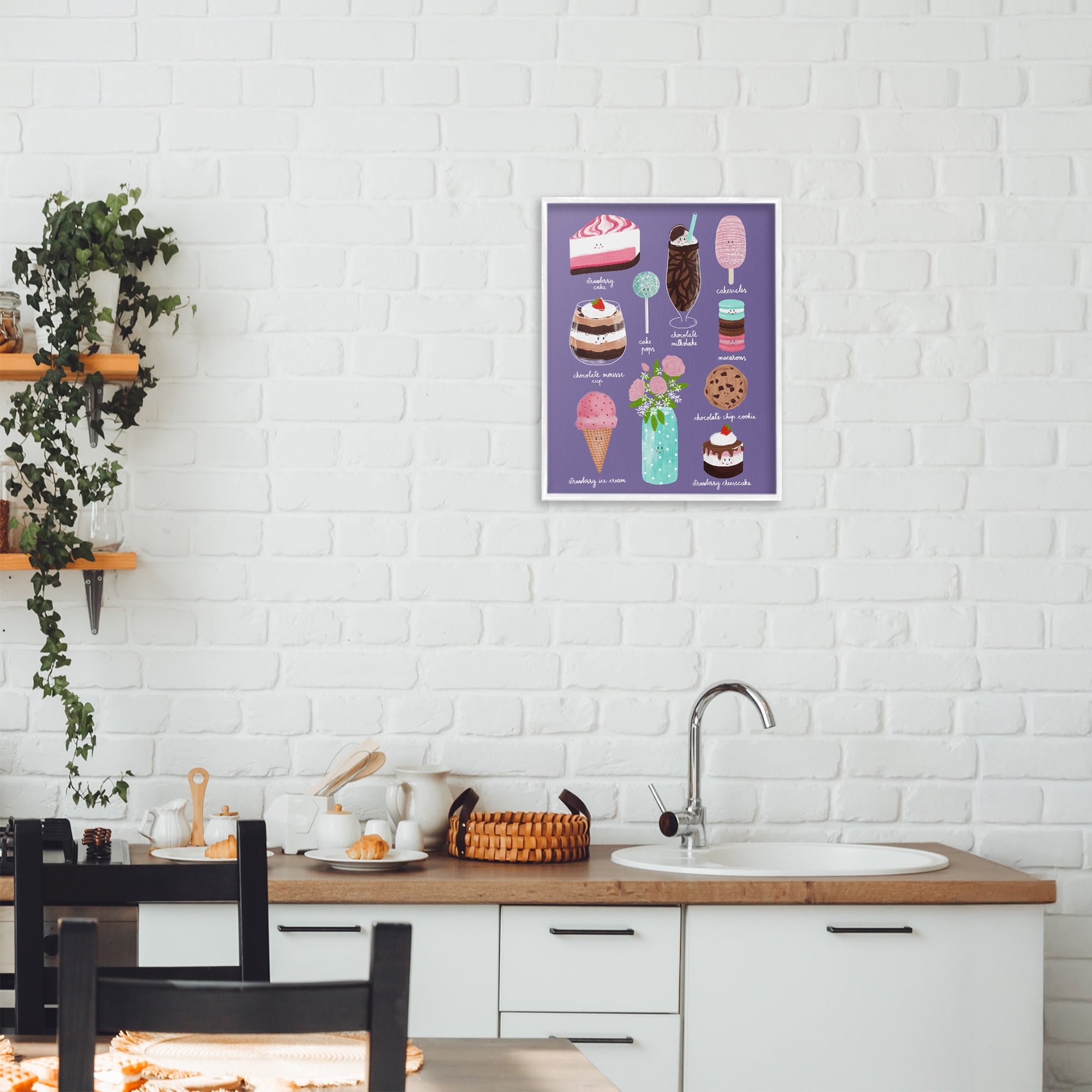 Stupell Industries Decadent Desserts & Flowers White Framed Giclee Art, design by Metka Hiti