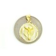 thumbnail image 4 of 14k yellow gold round Jesus pendant charm gift religious fine jewelry 0.63" 1.2g, 4 of 12