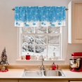 thumbnail image 2 of Valances for Windows Light Blue Christmas Balls Leaf Rod Pocket Cafe Window Treatments Valance Curtains for Kitchen Bathroom Laundry Basement Windows 42"x12", 2 of 7